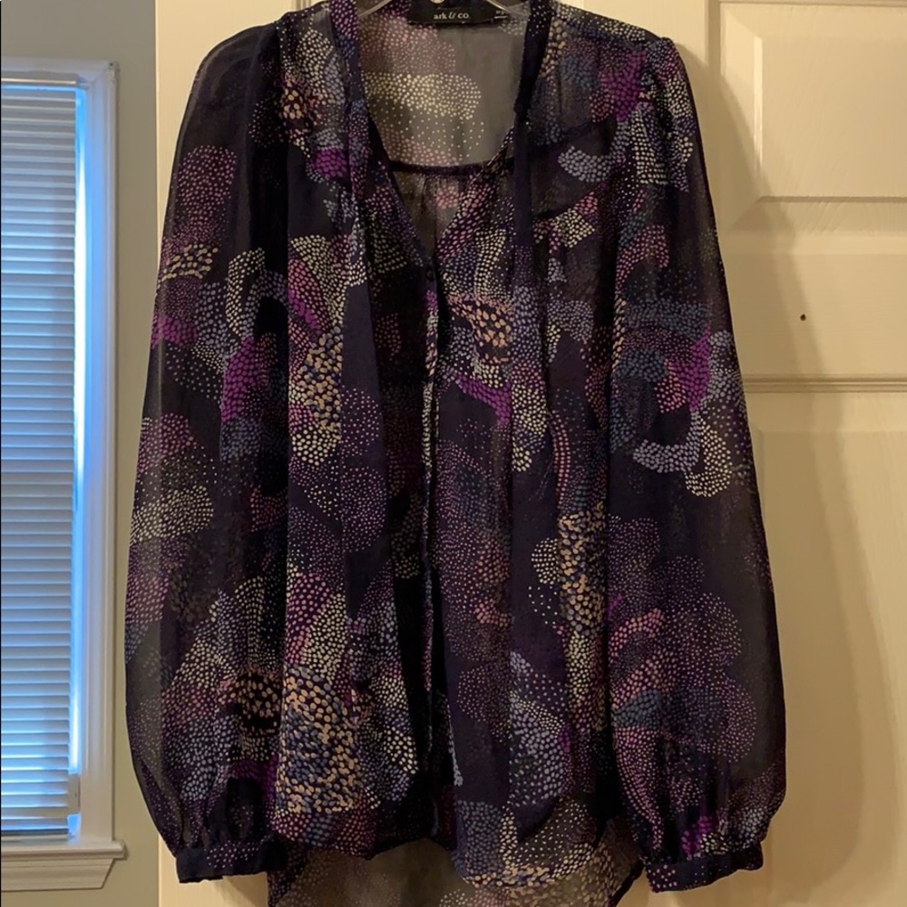 Purple tie front button down